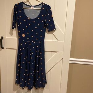 LulaRoe size Small Navy Blue/light orange dress